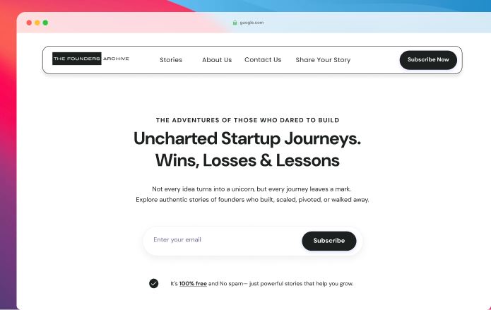 The Founders Archive – Story Sharing Platform